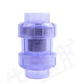 Transparent PVC Backventil med union kopplingar – VVS och Vattenshoppen
